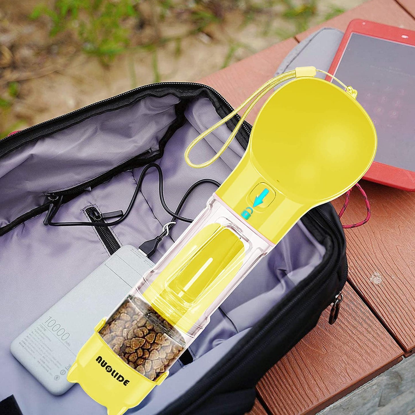 SELPONT G 4-in-1 Portable Water Bottle for Dogs - Leakproof Travel Dispenser with Food Container & Waste Bag, Perfect for Outdoor Adventures!