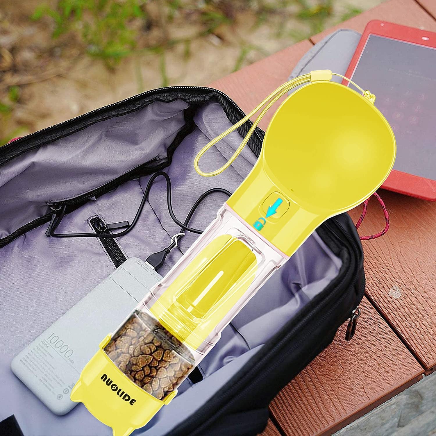 SELPONT G 4-in-1 Portable Water Bottle for Dogs - Leakproof Travel Dispenser with Food Container & Waste Bag, Perfect for Outdoor Adventures!