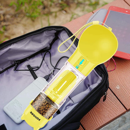 SELPONT G 4-in-1 Portable Water Bottle for Dogs - Leakproof Travel Dispenser with Food Container & Waste Bag, Perfect for Outdoor Adventures!