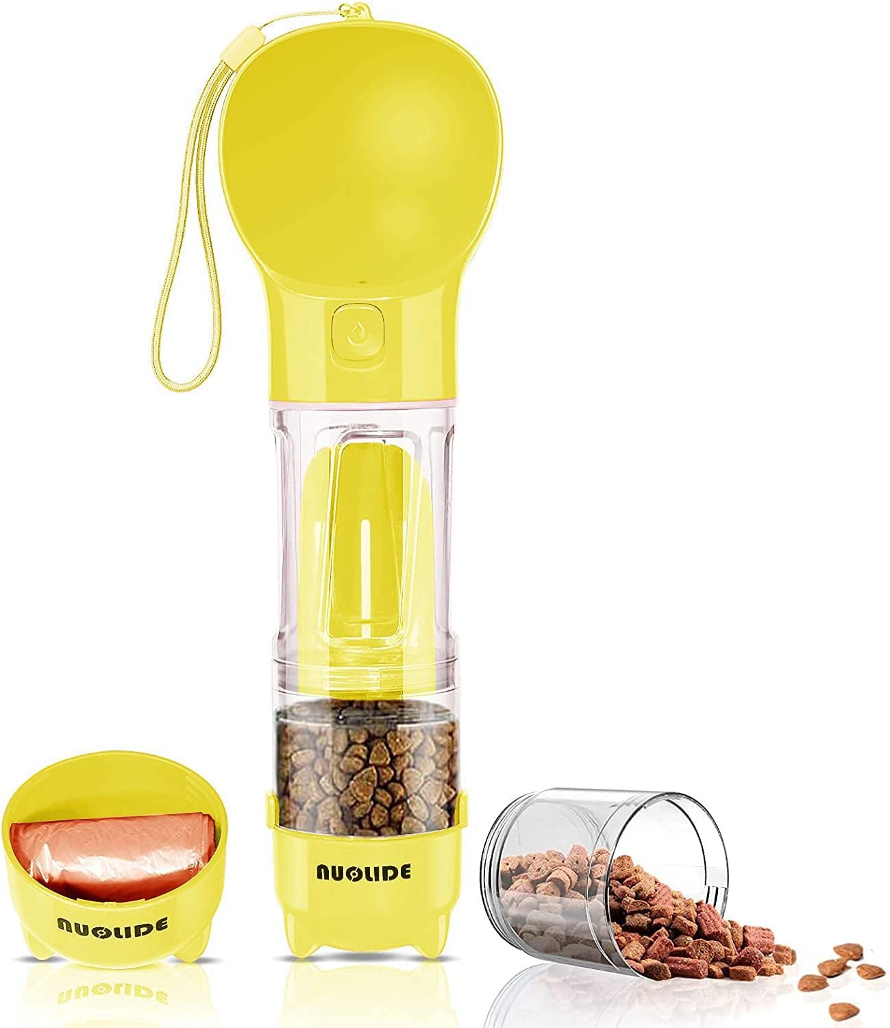 SELPONT G 4-in-1 Portable Water Bottle for Dogs - Leakproof Travel Dispenser with Food Container & Waste Bag, Perfect for Outdoor Adventures!